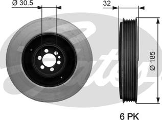 Gates TVD1042 - Belt Pulley, crankshaft autospares.lv