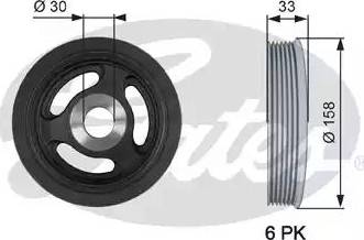 Gates TVD1061 - Belt Pulley, crankshaft autospares.lv