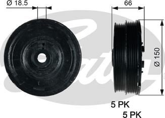 Gates TVD1068 - Belt Pulley, crankshaft autospares.lv