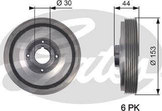 Gates TVD1067 - Belt Pulley, crankshaft autospares.lv