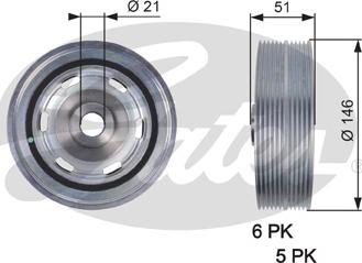 Gates TVD1083 - Belt Pulley, crankshaft autospares.lv