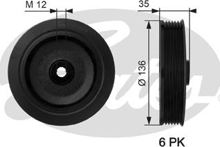 Gates TVD1028 - Belt Pulley, crankshaft autospares.lv