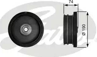 Gates TVD1022 - Belt Pulley, crankshaft autospares.lv