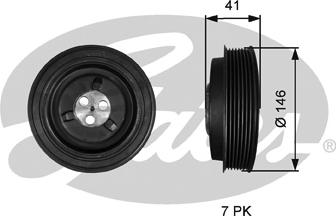 Gates TVD1134 - Belt Pulley, crankshaft autospares.lv