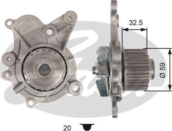 Gates WP0096 - Water Pump autospares.lv