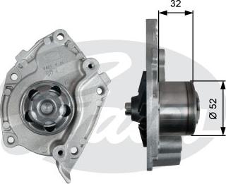 Gates WP0093 - Water Pump autospares.lv