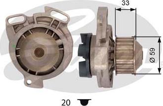 Gates WP0009 - Water Pump autospares.lv