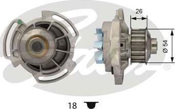 Gates WP0008 - Water Pump autospares.lv