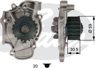 Gates WP0019 - Water Pump autospares.lv