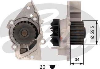 Gates WP0014 - Water Pump autospares.lv