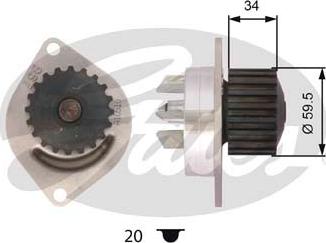 Gates WP0012 - Water Pump autospares.lv