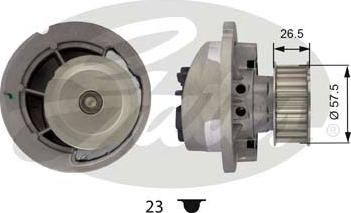 Gates WP0036 - Water Pump autospares.lv