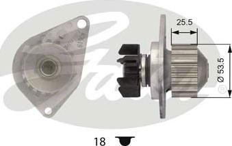 Gates WP0037 - Water Pump autospares.lv