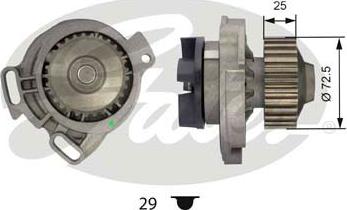 Gates WP0024 - Water Pump autospares.lv