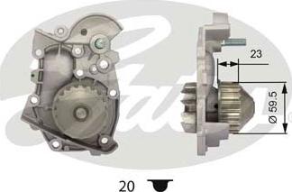 Gates WP0025 - Water Pump autospares.lv