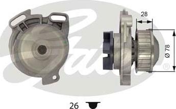 Gates WP0020 - Water Pump autospares.lv