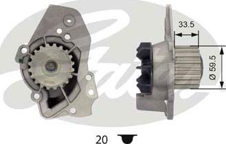 Gates WP0027 - Water Pump autospares.lv