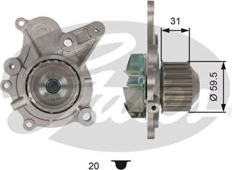 Gates WP0101 - Water Pump autospares.lv