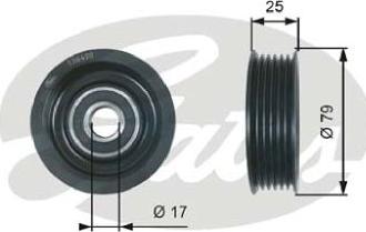 GATES-AU 36420 - Pulley, v-ribbed belt autospares.lv