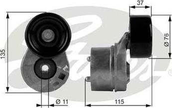 GATES-AU 38431 - Belt Tensioner, v-ribbed belt autospares.lv