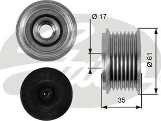 GATES-AU OAP7095 - Pulley, alternator, freewheel clutch autospares.lv