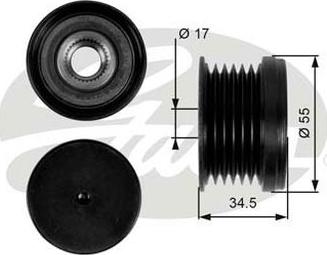 GATES-AU OAP7090 - Pulley, alternator, freewheel clutch autospares.lv