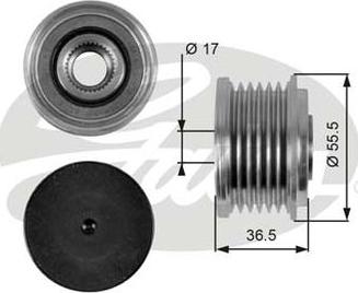 GATES-AU OAP7049 - Pulley, alternator, freewheel clutch autospares.lv