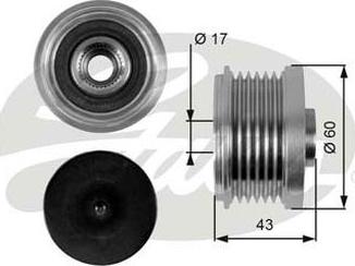 GATES-AU OAP7059 - Pulley, alternator, freewheel clutch autospares.lv