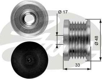 GATES-AU OAP7054 - Pulley, alternator, freewheel clutch autospares.lv