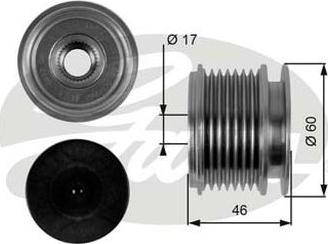 GATES-AU OAP7056 - Pulley, alternator, freewheel clutch autospares.lv