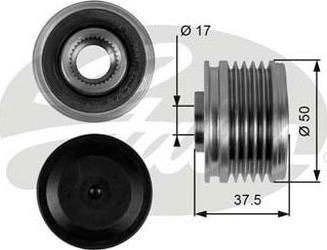 GATES-AU OAP7053 - Pulley, alternator, freewheel clutch autospares.lv