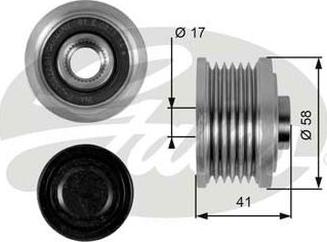 GATES-AU OAP7052 - Pulley, alternator, freewheel clutch autospares.lv