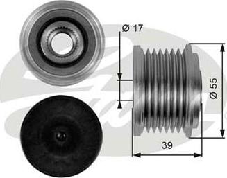 GATES-AU OAP7065 - Pulley, alternator, freewheel clutch autospares.lv