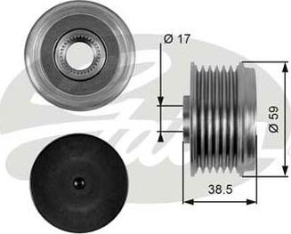 GATES-AU OAP7063 - Pulley, alternator, freewheel clutch autospares.lv