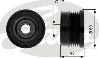 GATES-AU OAP7062 - Pulley, alternator, freewheel clutch autospares.lv