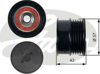 GATES-AU OAP7088 - Pulley, alternator, freewheel clutch autospares.lv