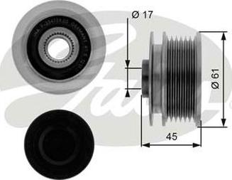 GATES-AU OAP7087 - Pulley, alternator, freewheel clutch autospares.lv