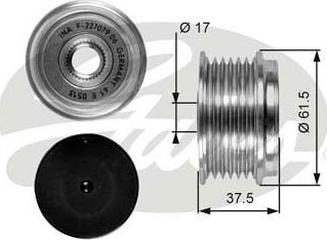 GATES-AU OAP7075 - Pulley, alternator, freewheel clutch autospares.lv