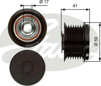 GATES-AU OAP7078 - Pulley, alternator, freewheel clutch autospares.lv