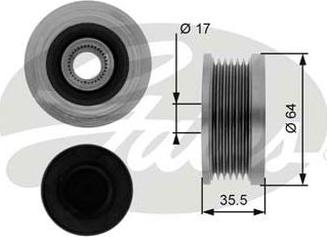 GATES-AU OAP7073 - Pulley, alternator, freewheel clutch autospares.lv