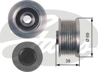 GATES-AU OAP7149 - Pulley, alternator, freewheel clutch autospares.lv