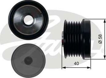 GATES-AU OAP7158 - Pulley, alternator, freewheel clutch autospares.lv