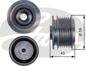 GATES-AU OAP7112 - Pulley, alternator, freewheel clutch autospares.lv