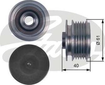 GATES-AU OAP7117 - Pulley, alternator, freewheel clutch autospares.lv