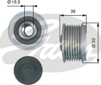 GATES-AU OAP7189 - Pulley, alternator, freewheel clutch autospares.lv