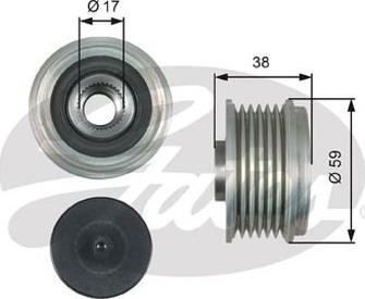 GATES-AU OAP7177 - Pulley, alternator, freewheel clutch autospares.lv