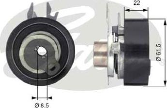 GATES-AU T43061 - Tensioner Pulley, timing belt autospares.lv