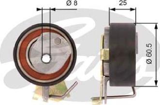 GATES-AU T43023 - Tensioner Pulley, timing belt autospares.lv