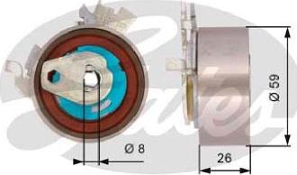 GATES-AU T43154 - Tensioner Pulley, timing belt autospares.lv