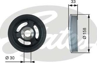 GATES-AU TVD1061 - Belt Pulley, crankshaft autospares.lv